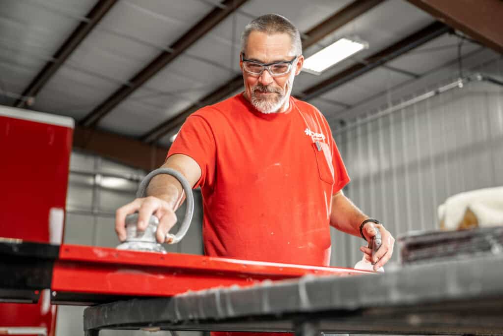 Osage Ambulances employee building an ambulance